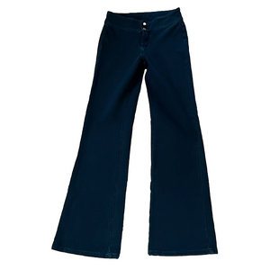 Newport News Vintage Dark Green Brushed Cotton Flared Pants size 6